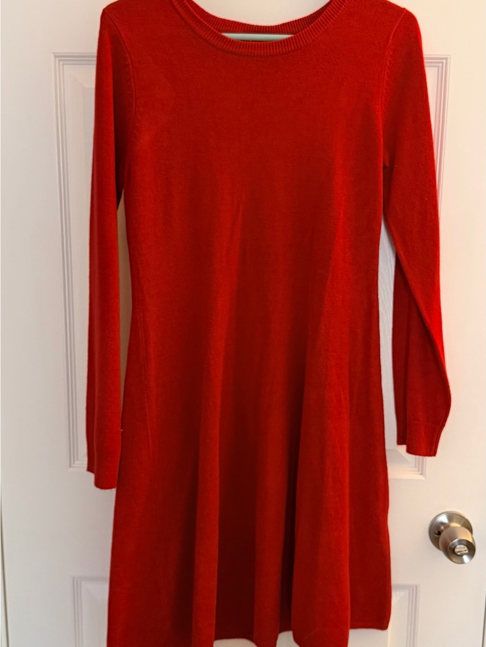 Vince Camuto Vibrant Red Long-Sleeve Knit Dress